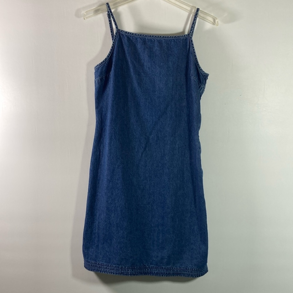Old Navy Dress Women Size 4 Denim Spaghetti Straps 100% Cotton